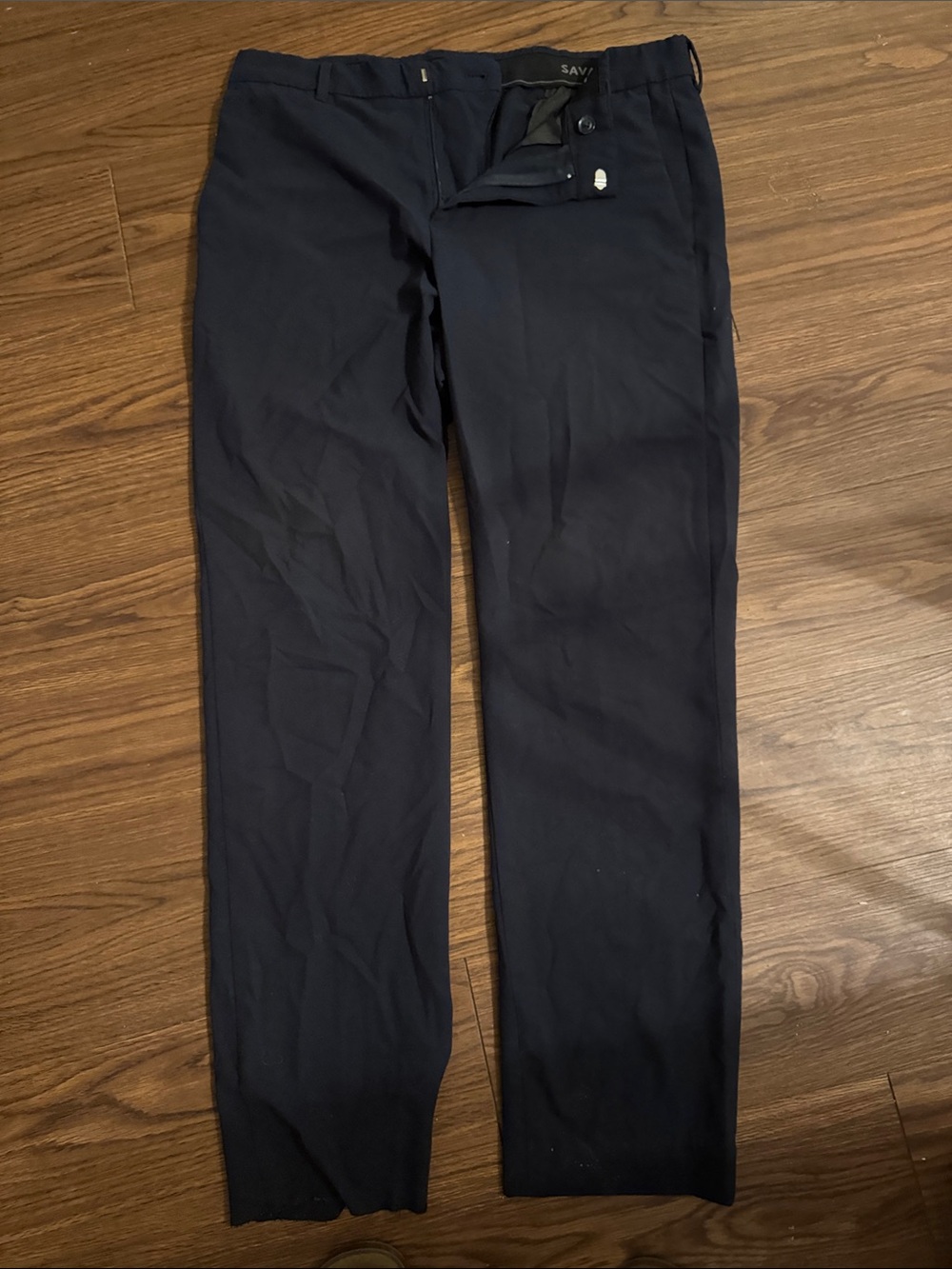 Men's Classic Navy Dress Pants - Tailored Straight Fit